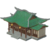 Mur en bois avec avant-toit de jade
